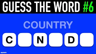 Guess the Word Game Complete the Word From the Clue and Letters