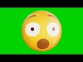 Animated surprised emoji Emoticon stock Seamless loopable green screen background