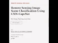 Remote Sensing Image Scene Classification Using CNN-CapsNet RTCL TV
