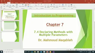 Methods with multiple parameters