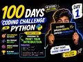 Day 1 Python Basics - Your First Program print 100 Days Coding Challenge