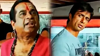 ब्रह्मानंदम दोनों हाथ जोड़कर सोनू सूद को माफ़ी माँगने बोलता है | Dangerous Khiladi 4 Best Scene |