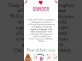 TODAY HOROSCOPE CANCER TODAY HOROSCOPE CANCER 26 JUNE 2023