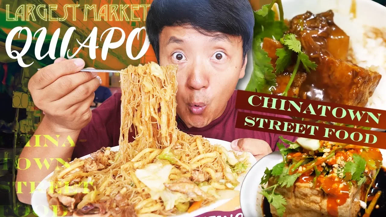 Binondo CHINATOWN Street Food & LARGEST Market (Quiapo) in Manila Philippines Local Food Tour