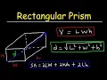 Rectangular Prism - Volume Surface Area and Diagonal Length Rectangles Geometry