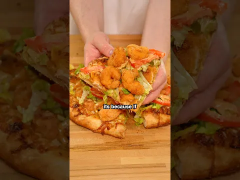Shrimp Po Boy Pizza 🍕 #shorts
