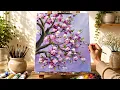 How to Paint a Cherry Blossom Tree Easy Acrylic Painting for Beginners