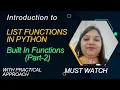 Lec-4 Python List Functions Part-2 Python Tutorials For Absolute Beginners