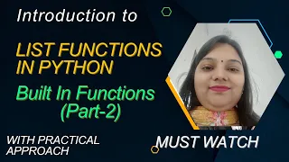 Lec-4 Python List Functions Part-2 Python Tutorials For Absolute Beginners