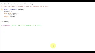 Python function to multiply all the numbers in a list