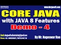 CORE JAVA with JAVA 8 Features tutorials Demo - 4 by Mr Nageswar Rao On 05-05-2025 8 30AM IST