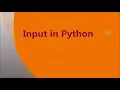Input in Python Python Programming V H N S N C Autonomous