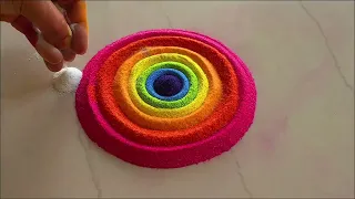 Satisfying Rangoli Video || How to make Easy Rangoli designs || rangoli by Jyoti 