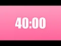 40 Minute Timer - Minimal No Sound Pink Background