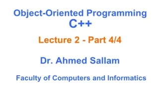 Object-Oriented Programming with C - Lecture 2 Part