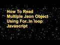 For in loop in JavaScript loop through object in JavaScript with example in hindi basic JS