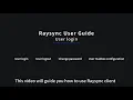 Raysync User Guide - User Login