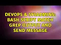 DevOps SysAdmins Bash script match grep output and send message