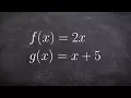 Solving the Composition of Two Functions