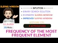 Frequency of the Most Frequent Element Binary Search Sliding Window META Leetcode-1838