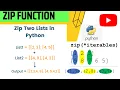 Zip Function How to Iterate Over 2 Lists at the Same Time