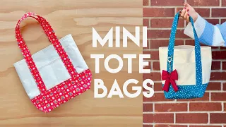 How to make MINI TOTE BAGS! All the Details! Beginner step-by-step.