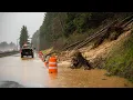Water mud and plant debris - Blair Road in Centralia near Interstate 5
