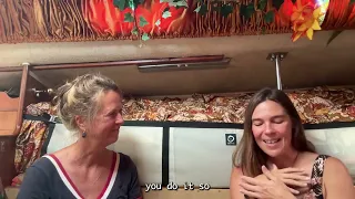 Behind the scenes talking with Maz about my solo sailing journey