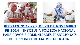 DECRETO Nº 12.278, DE 29 DE NOVEMBRO DE 2024
