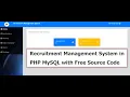 Recruitment Management System in PHP MySQL with Free Source Code