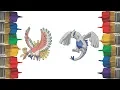 Pokemon Coloring Pages for Kids and Children draw pintar - Lugia and Ho-Oh
