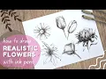 How To Draw Flowers With Ink Step By Step Tutorial