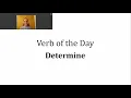 Verb of the Day - Determine