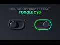 Neumorphism Effect Toggle CSS Neumorphism CSS Toggle Animation Html
