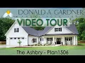 One-story house plan with a modern farmhouse facade and three bedrooms The Ashbry