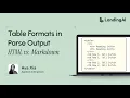 Table Formats in Parse Output HTML vs Markdown