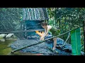 Lagu wild survival and foraging skills - Build a wooden hut on a large cliff | Yang