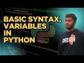 Basic Syntax Variable in Python Data Types Python in 30 days Python for beginners