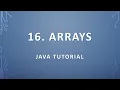 16 Arrays - Java Tutorial