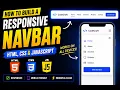 Build a Responsive Navbar with HTML CSS JavaScript