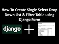 15 Django independent single Dropdown List Filter Table using Django Form Example