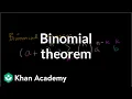 Binomial theorem Polynomial and rational functions Algebra II Khan Academy