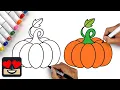 How To Draw a Pumpkin Easy Draw Color Tutorial