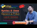 Day-07 Operators in Python Logical Operators in Python Python For Beginners