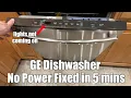 GE Dishwasher No Power No Lights Fixed