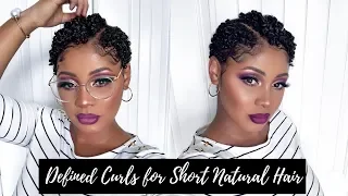 Defined Shiny Moisturized Curls for TWA Short Natural Hair Tutorial