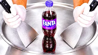 ASMR | Ice Cream Rolls - Fanta Grape Flavor