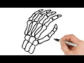 How to Draw Skeleton Hand Halloween Drawings Easy Step-by-Step Tutorial