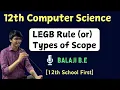 12th Computer Science LEGB Rule types of scopes for variable tamil Important five mark