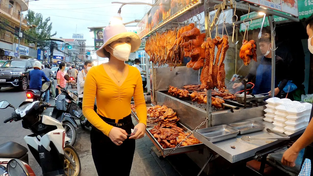 Best Roasted Ducks and Much Delicious Street Food at Russian Market Phnom Penh, Cambodia